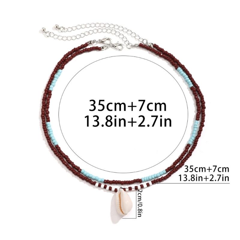 Stylish Beaded Necklace Shell Charm Necklace Neck Accessory Collarbone Necklace Beads Texture Suitable for Everyday