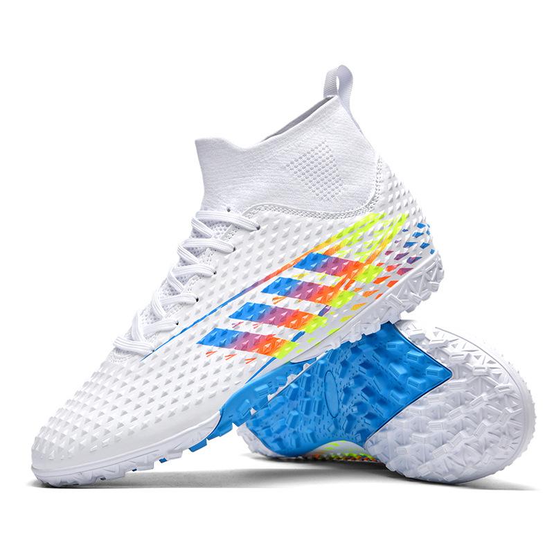 High-top football shoes artificial turf AG long nails tf broken nails shoes men and women children and adolescents students training shoes