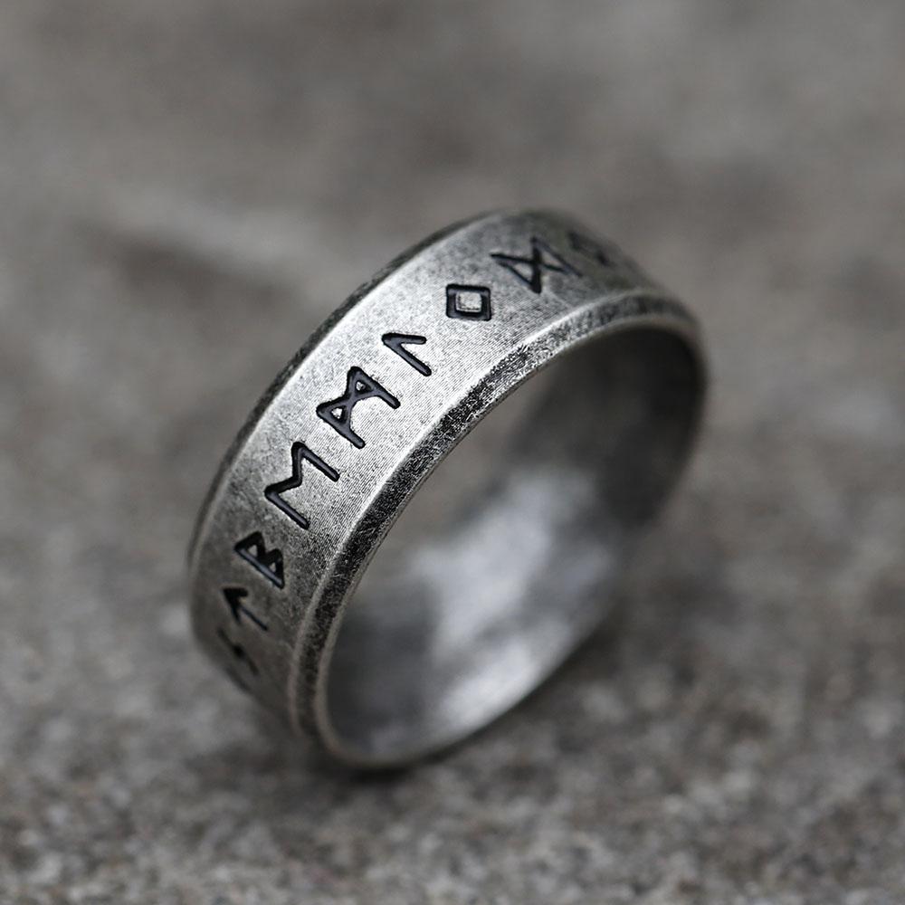 2026 NEW Men's 316L Stainless-steel Rings Retro Odin Norse Viking Amulet Rune RING for Teen Fashion Jewelry Gifts Free Shipping