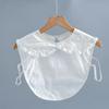 Women Shirt Detachable Fake Collar Girls Ruffles Lace Floral White Half Shirt Necklace Shawl Shoulder Wraps False Collar