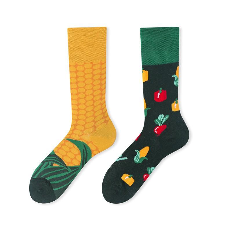 Asymmetric Crew Socks Men Women Cartoon Sports Casual Fashionable Pair