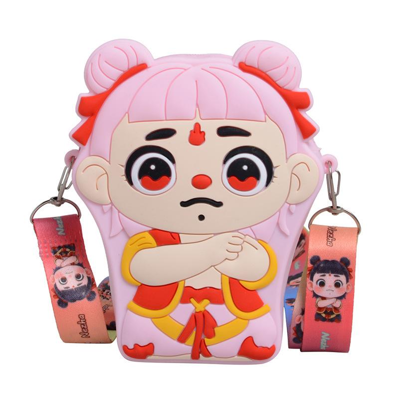 

2025 Мультяшная силиконовая сумка для мелочи кукла-подвеска Нечжа одежда Аобина 100 подходящих сумок