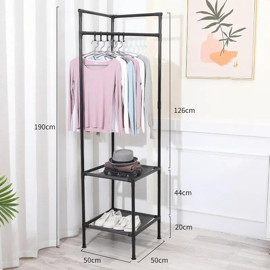 Corner Coat Rack Floor-standing Bedroom Home Bedside Clothes Rack Simple Storage Rack Corner Clothes Storage