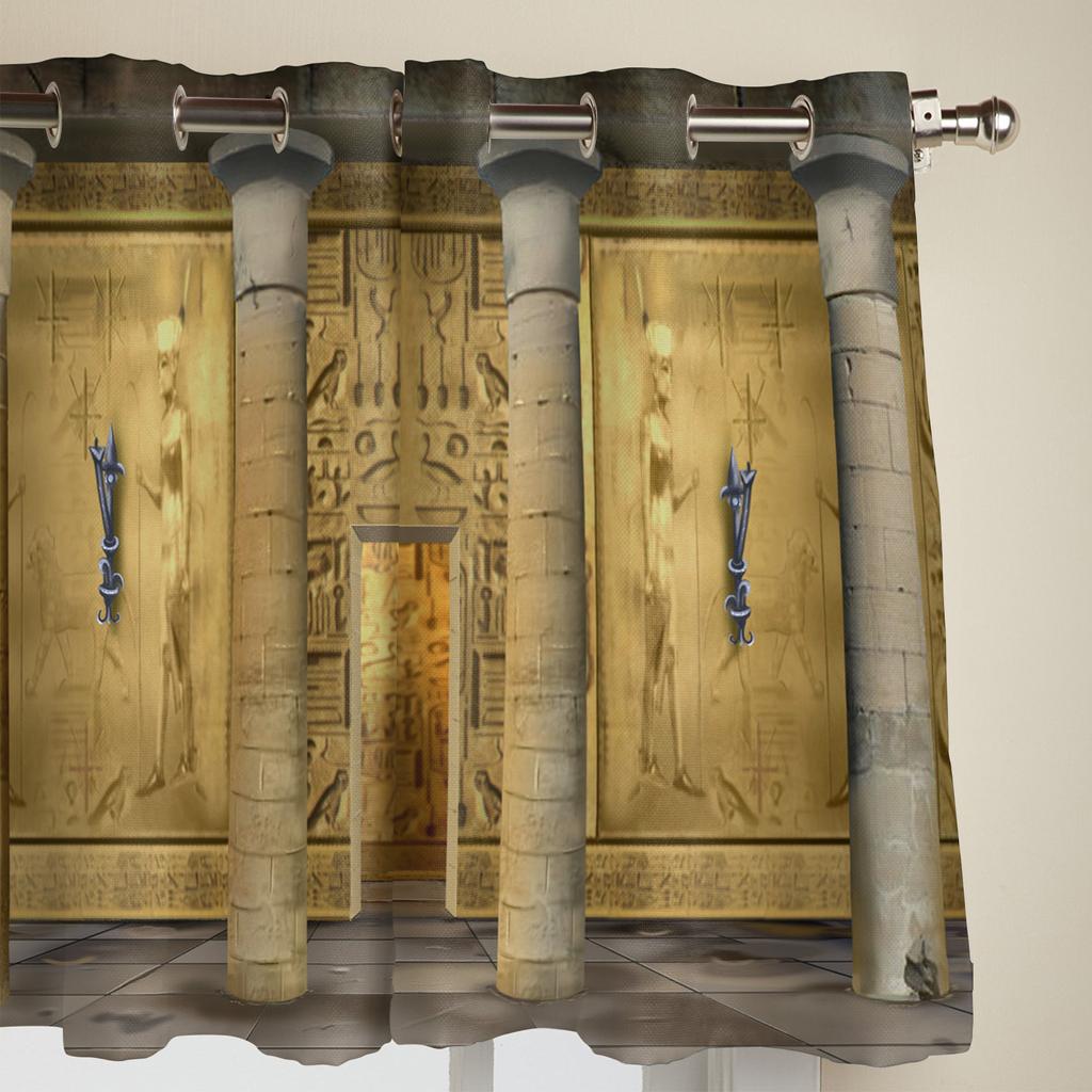 Egyptisk Tempelkultur Symbol Gardiner för Sovrum Kök Fönsterbehandlingar Kappa Gardiner för Vardagsrum