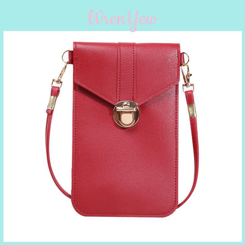 Stylish And Versatile Pu Phone Bag For Women Touchscreen Hook Mini Fashionable Student Multipurpose Wallet Arrival)
