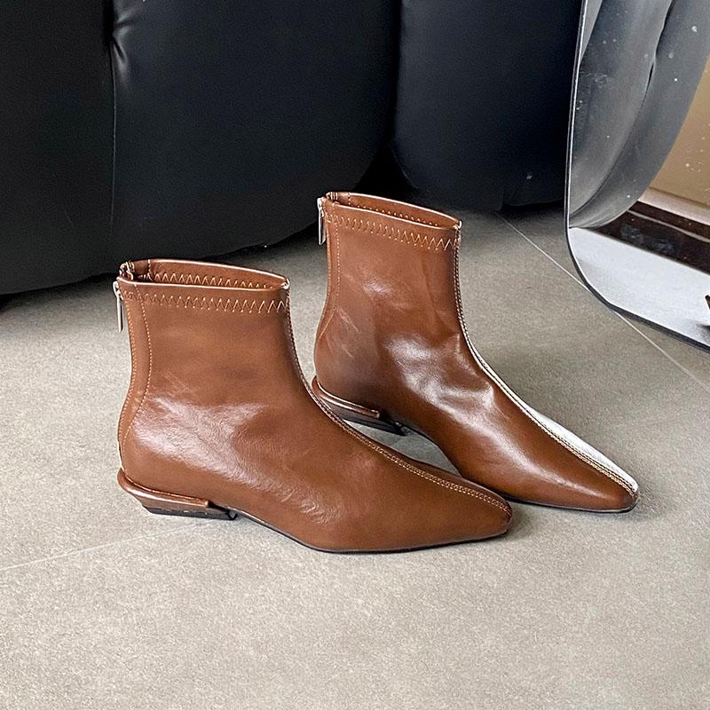 Mode Mode Stretch Damen Stiefeletten Moderne Stiefel mit niedrigem Absatz Schuhe Spitzschuh Damen Kurze Stiefel Pumps Schuhe