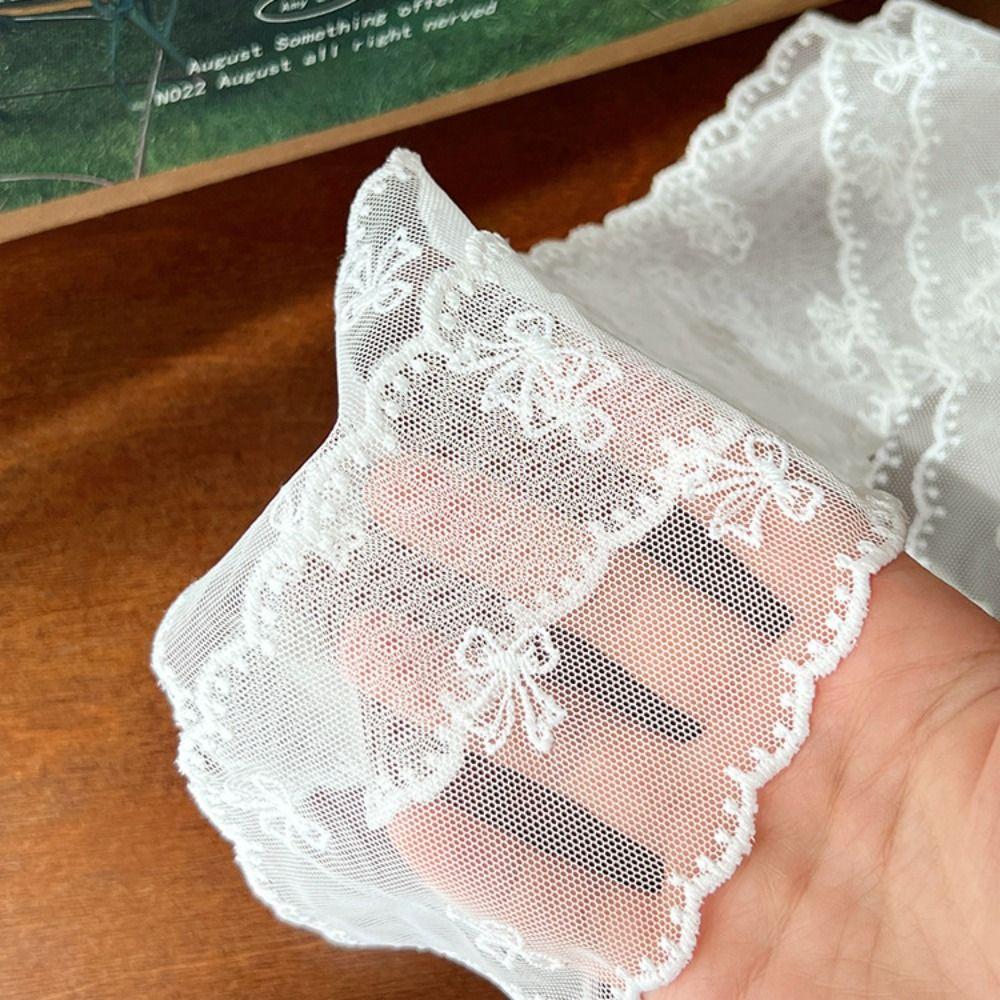 Pastoral Style Sweet Bow Headband Soft Wrap Ribbon Hair Strap French Lace Hair Scarf  Wedding