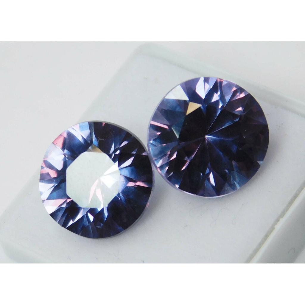 15 Ct Natural COLOR-CHANGE Alexandrite Round Shape CERTIFIED Loose Gemstone Pair