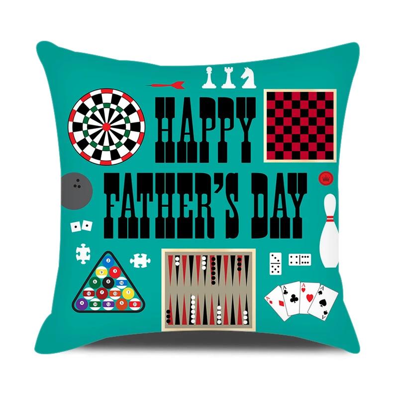 Vatertagsgeschenke Kissenbezug 18x18 Zoll Ich liebe Papa Buchstaben Dekokissenbezug Party Zuhause Dekokissenbezug für Sofa