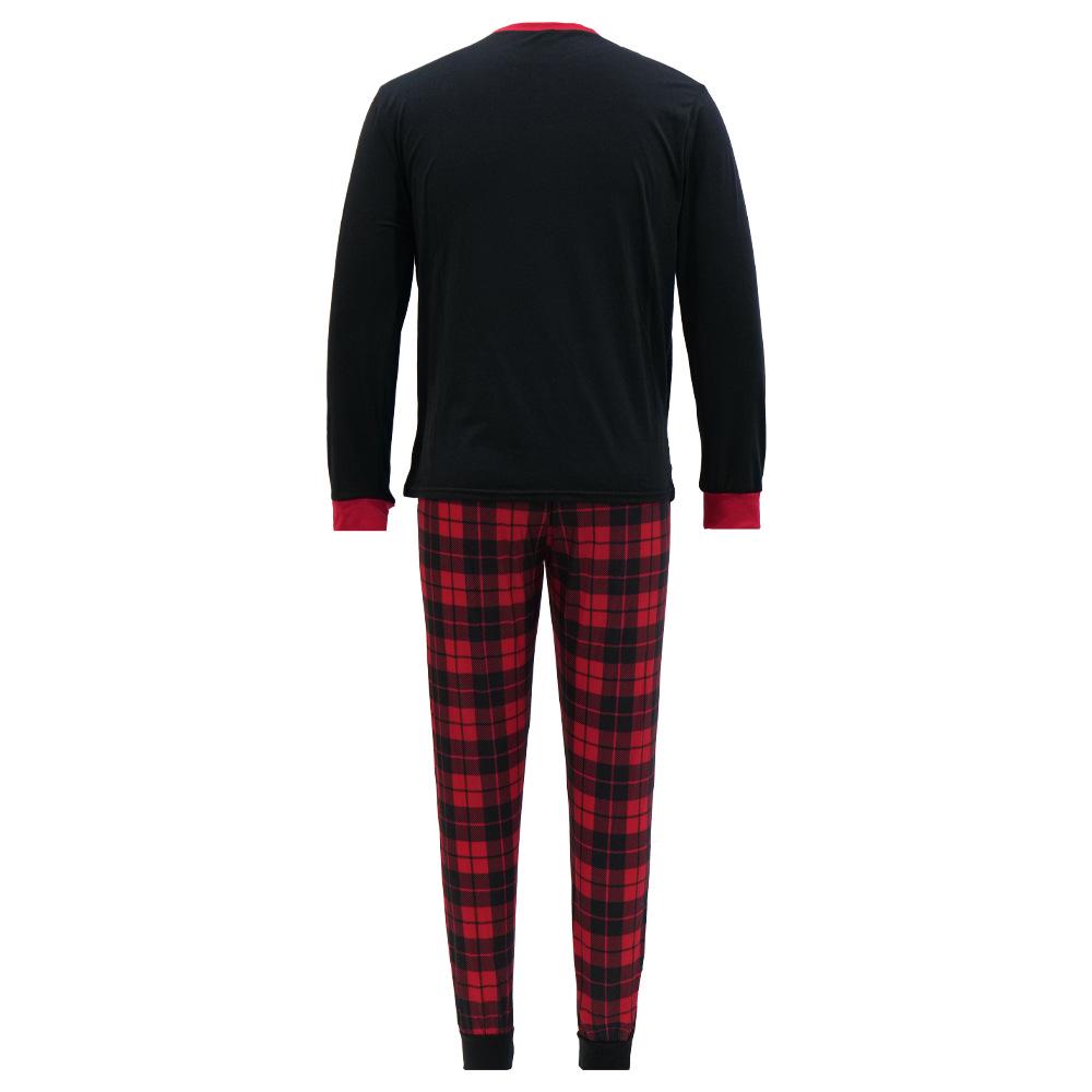 Kariertes Baumwoll-Familien-Weihnachtspyjama-Set: Partnerlook für Eltern und Kind für Drei oder Vier