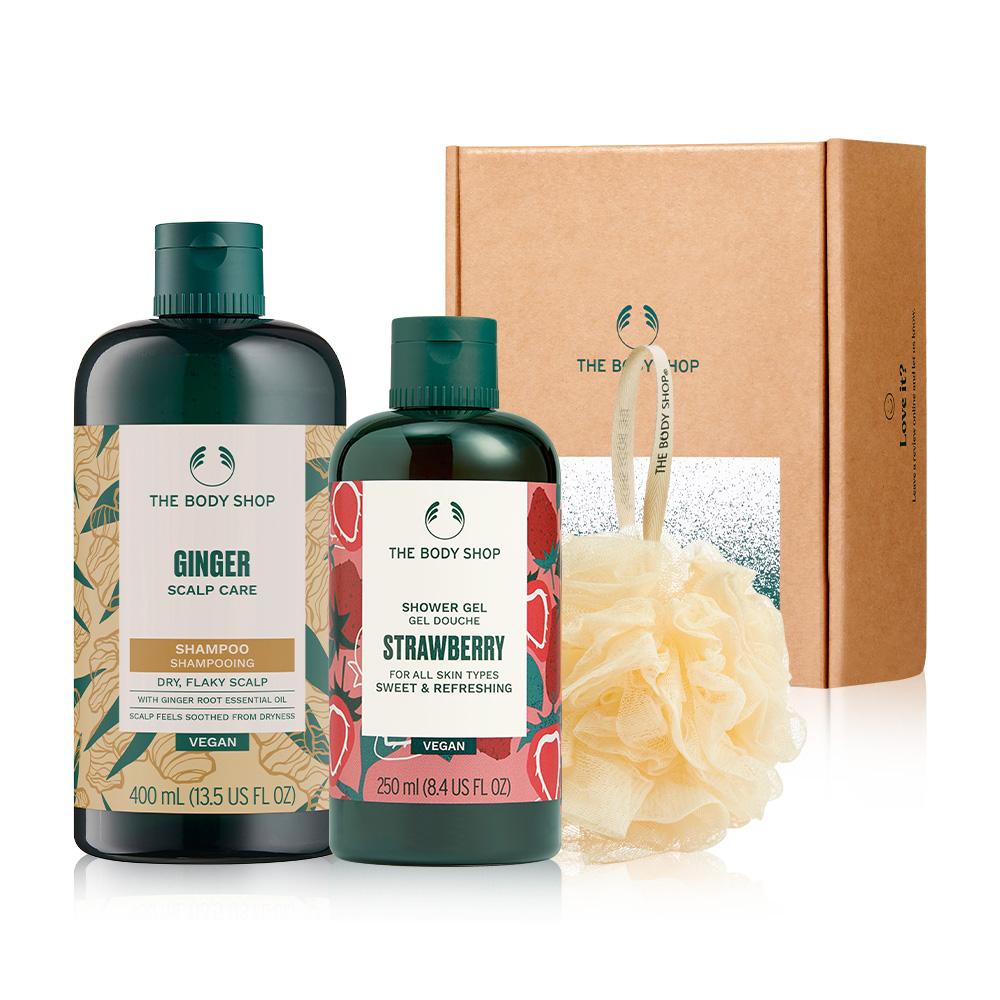 

[The Body Shop] Strawberry Shower Gel & Ginger Shampoo Gift Set (Shopping Bag)