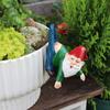 Flowerpot Dwarf Statue Planter Hanging Gnome Figurine Resin Dwarf with Pants Hanging on Branch Ornament for Garden Fence Window Box