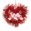 Heart-shaped Red Rose Wreath | Plastic and Paper Materials, Ideal for Valentine'S Day, Weddings, Bridal Showers, Birthdays
