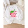 European sizes Girls Soft Crewneck Sweatshirt Pink Berry Strawberry Design, Casual All-Match for Fall Winter, Ideal Holiday Present.