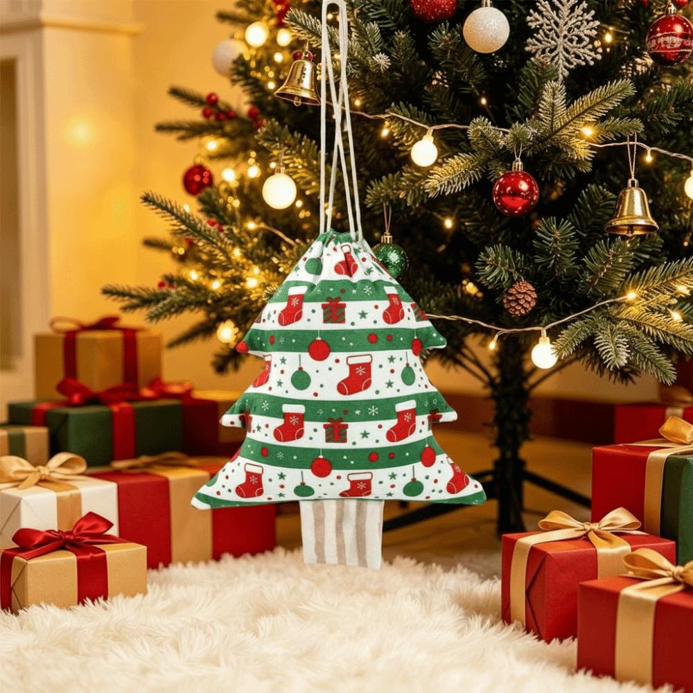 Flannel Drawstring Storage Bags Drawstring Design Pocket Christmas Bags Gift Giving