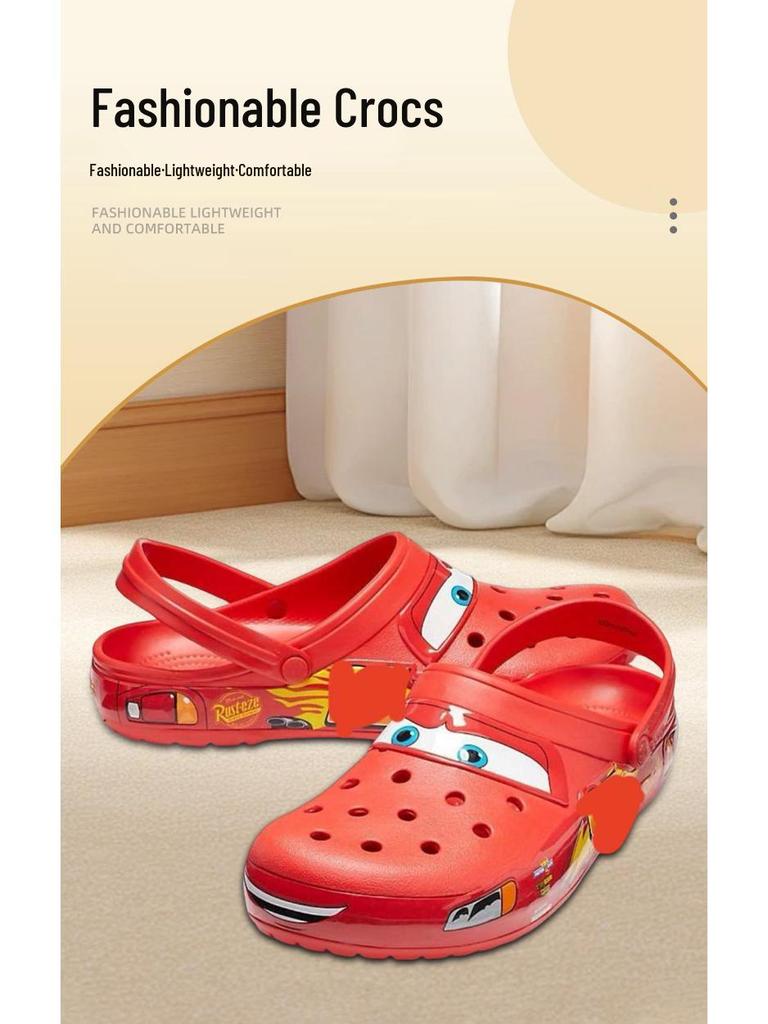 Unisex Crocs X McQueen Car Clogs: Breathable Casual Summer Beach Style