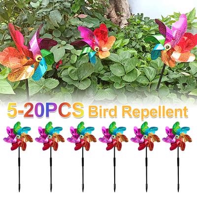 5-20PCS Bird Repeller Windmill Spinner DIY Birds Deterrent Silver Pinwheels for Outdoor Garden Lawn Yard Decoration Wind Mill