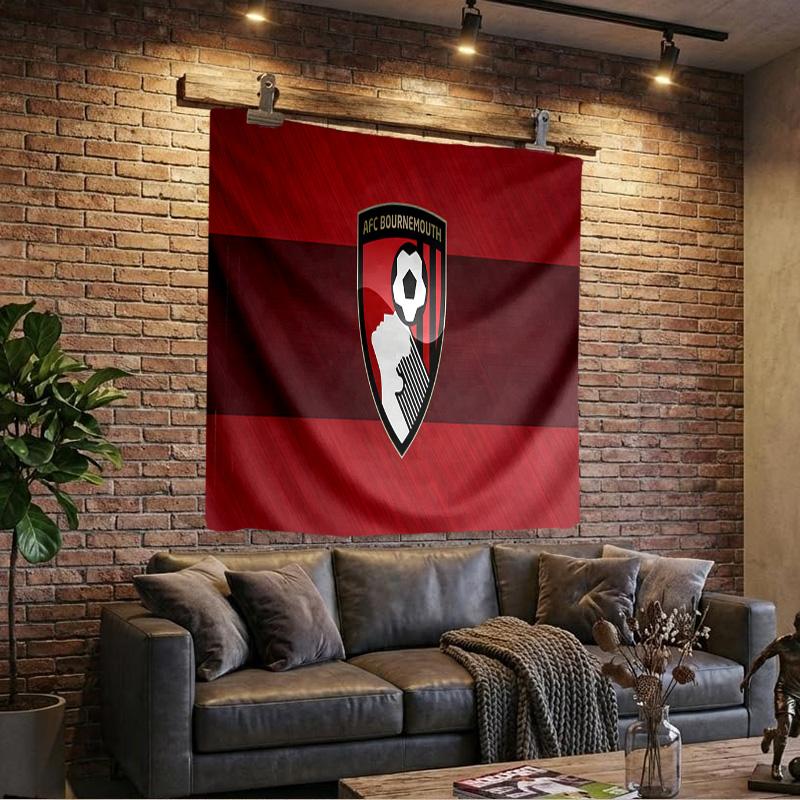 1PC AFC Bournemouth Tapestry, Unique Design Tapestry, Wall Decor for Bedroom,Livingroom, Playroom,Heartwarming Fan Holiday Gifts
