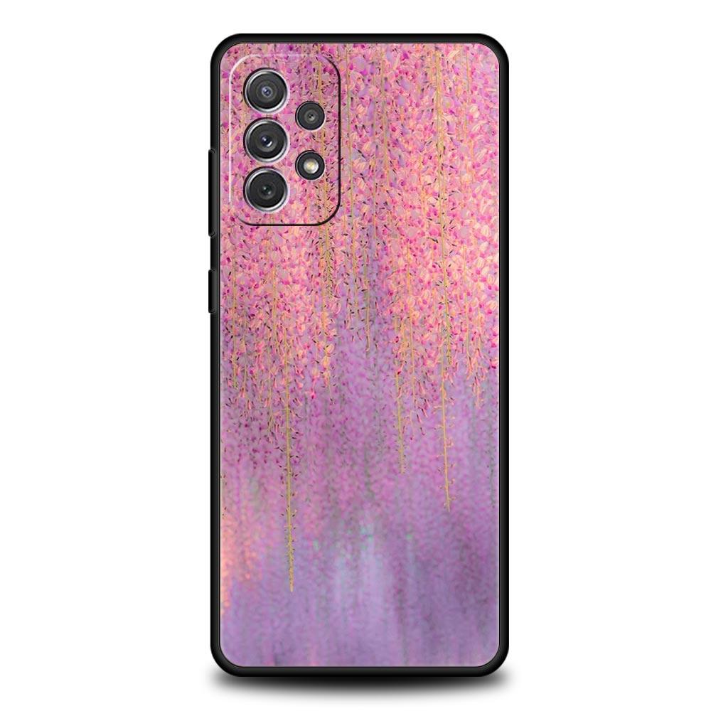 Korean Flower Phone Case for Samsung Galaxy A55 A35 A17 A07 A15 A13 A25 A51 A71 A72 A73 A32 A52 A52S A41 5G Soft TPU Shell Capas