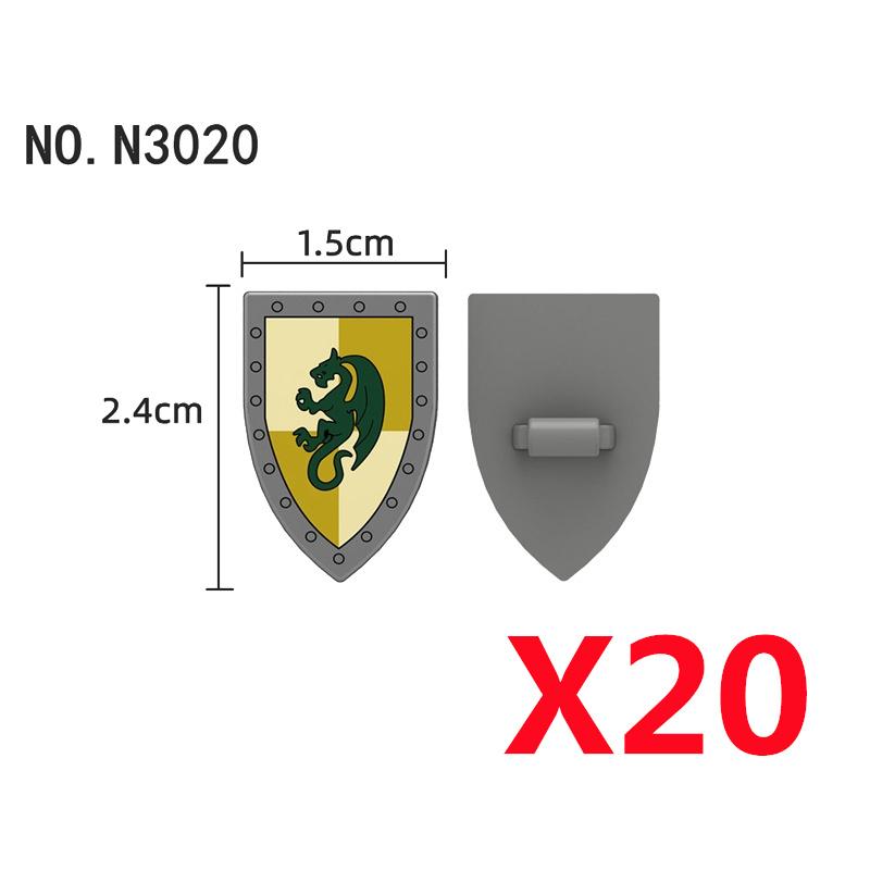 Medieval Castle Green Dragon Knight Building Blocks Figure Accessory Shield Vest Warhorse Cape Orc Flag Mount Wolf Toy Gift D123