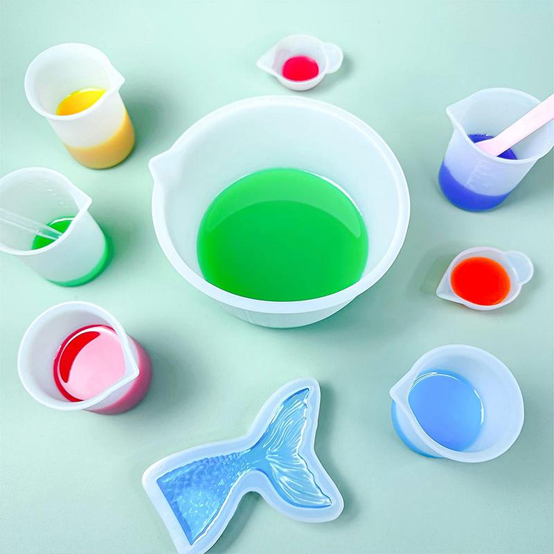1PC 30-1000ml Silicone Measuring Cup Transparent With Scale Food-Grade Separating Cups DIY Cake Epoxy Resin Jewelry Making Tools