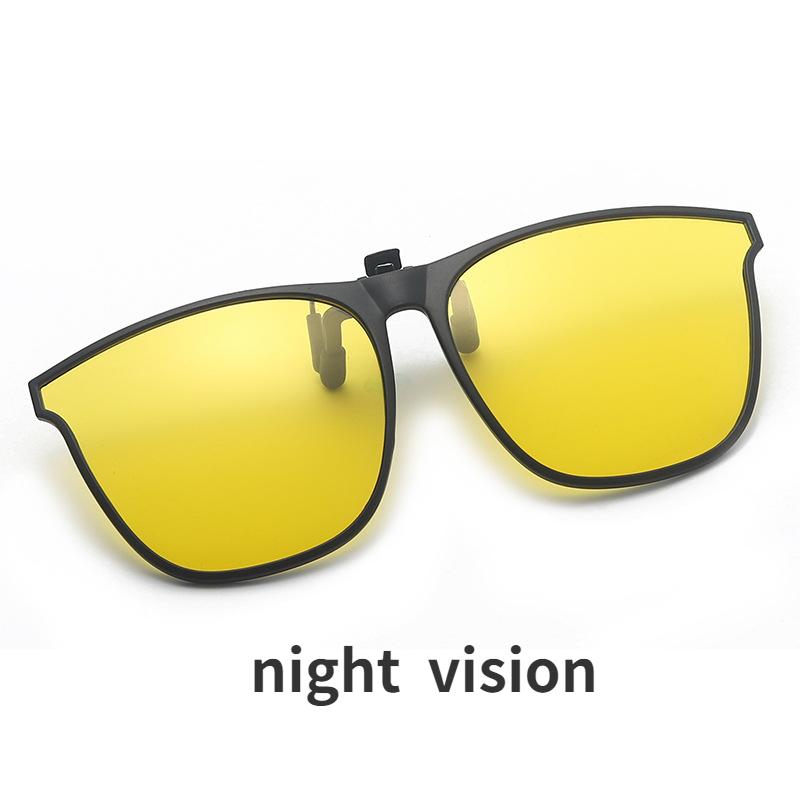 Polarizing Color Changing  Photochromic Vintage Clip Glasses Night Vision Driving Goggles Men Women Clip On Sunglasses