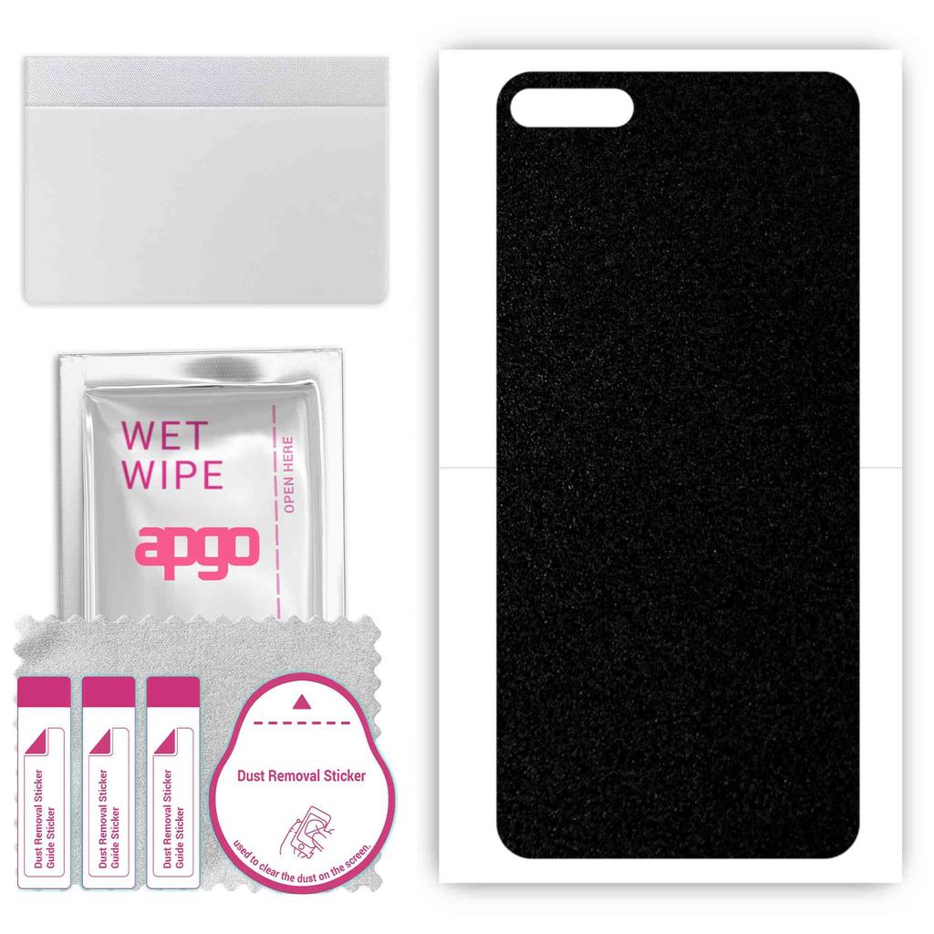 apgo Beskyttende klistremerke for baksiden kompatibelt med Huawei Y7 Pro (2018), Pakkfilm, folie, vinyl - mønster matt svart