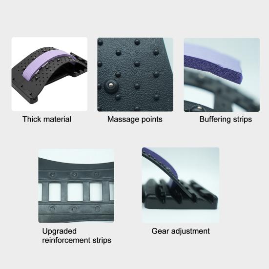 Yousheng Lumbar Stretcher Back Stretcher, Adjustable Lower Back Pain Relief Massager with Magnetic Therapy & Massage Points, Ergonomic 26 Curve Spine