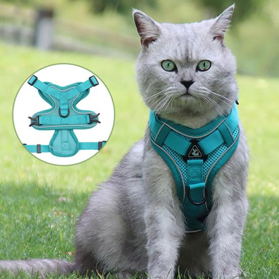 Yousheng Pet Harness Leash Reflective Stripes Anti-pull Breathable Pet Dogs Cats Harness Traction Rope Set for Pet Training
