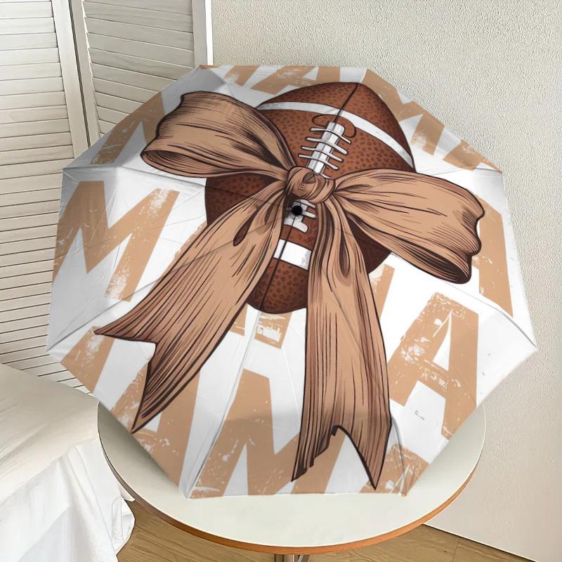 

1pc Mama Football Gift Bow Umbrella with Plastic Handle,Suitable for All Seasons Home Travel Outdoor UmbrellaDD150