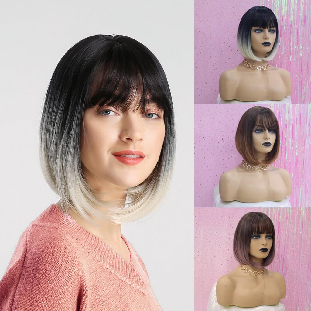 Buy Sexy Gradient Bobo Straight Hair Synthetic Wig Fashion Heat