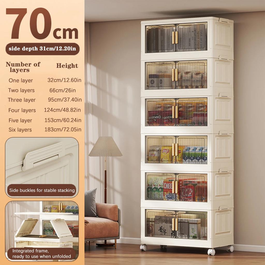 Skládací úložná skříňka 1-6 polic s kolečky Velkokapacitní úložná skříň Úložný box Organizér na oblečení Úložný kontejner
