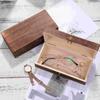 1 Set 2Pcs Retro Wooden Gift Packing Boxes Creative Oblong Gift Storage Boxes Jewelry Box Preserved Flower Box