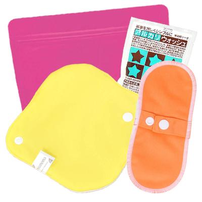 Leicht waschbare Stoff-Vaginalausfluss 2 erste Mal Bio kann für leichte Inkontinenz Binden, Slipeinlagen, Stücke, Set, 100% Baumwolle,