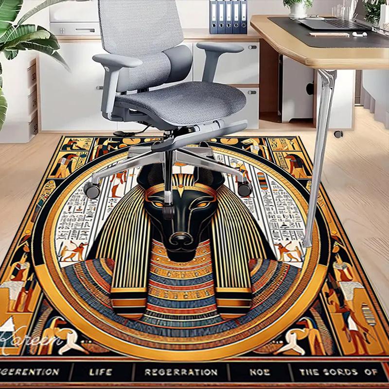 1PC Anubis Egyptian Anti-slip carpet, suitable for Office, bedroomand playrooms. It can also be used as a sofa footrest cover-R35