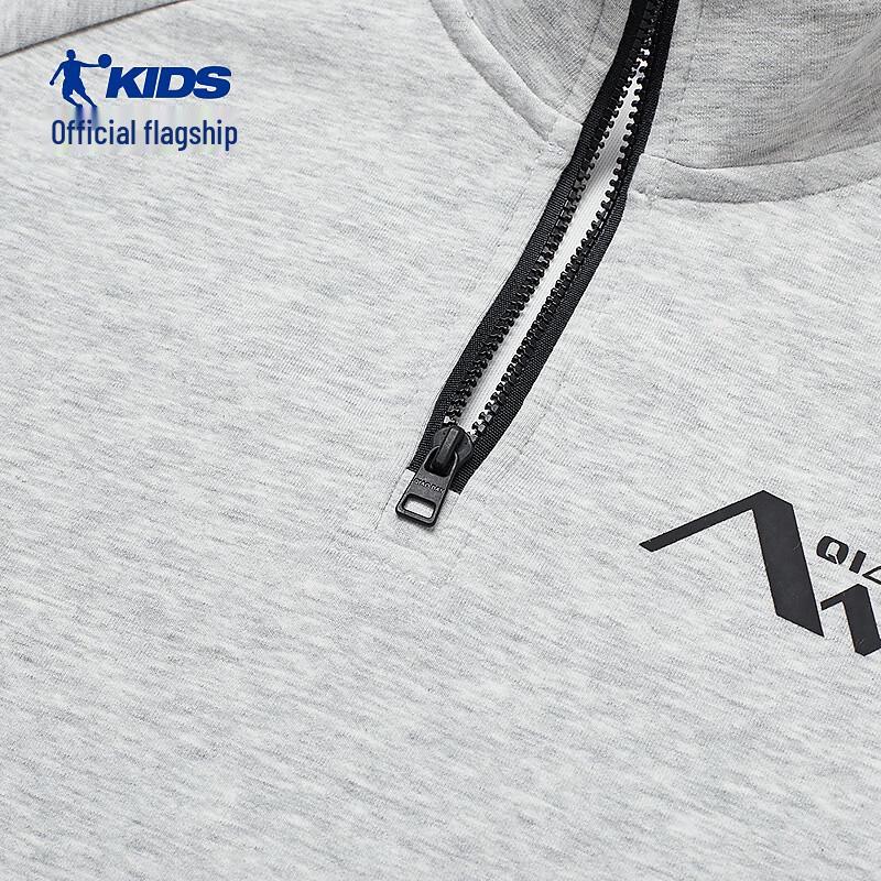 Qiaodan Boys' Mock Neck Long-Sleeve Casual Sweatshirt