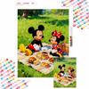 Mickey Minnie Picnic Diamond Painting Kit for Living Room, Bedroom, Study and Other Interior Space Decoration