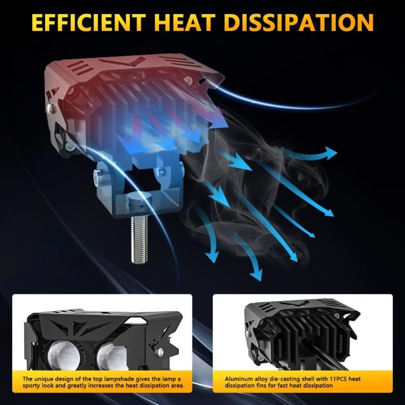 LED Offroad Lights LED Driving Pod Lights Super Flood Beam 2Pcs Led Pods Light Bar Waterproof for Motorcycles Durable