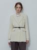 Le Studio Wool Texture Jacket + Belt Set_Ivory