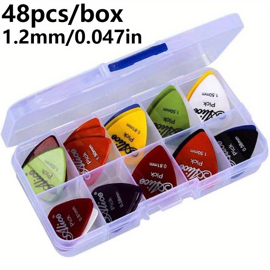 48pcs/box Alice Guitar Picks Plastic Colorful Guitar Paddles with Transparent Storage Box Thickness 0.58-1.50mm JXB