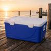 Plastic Cooler Box Top-Opening Hard-Sided Cooler Box Portable Ice Chest Front Latches Camping Gear Carry Handles