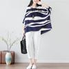 Women's Casual O-neck Half Sleeve Loose Summer Print Striped T-shirt Short Sleeve