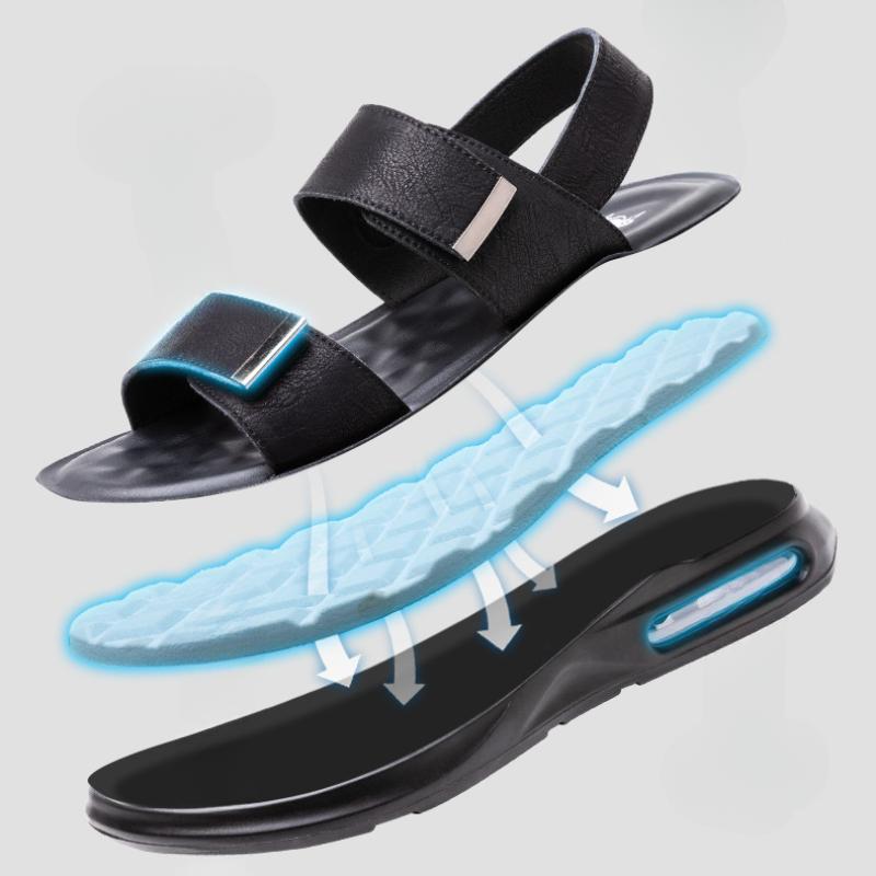 Mode Heren Sandalen Open Teen Platte Sandalen Leer Heren Zomerschoen Casual Comfortabel Zacht Strand Schoenen Mannelijke Schoen Zapatillas De Hombre