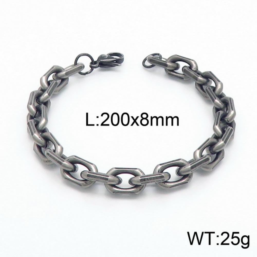 European and American Domineering Personality Black-plated Edging O-chain Titanium Steel Men's Bracelet Necklace