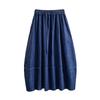 DIMANAF 2026 Summer Plus Size Women Skirts Elastic Waist Loose Denim Blue Oversize Casual Lady Long Skirts Cotton Solid