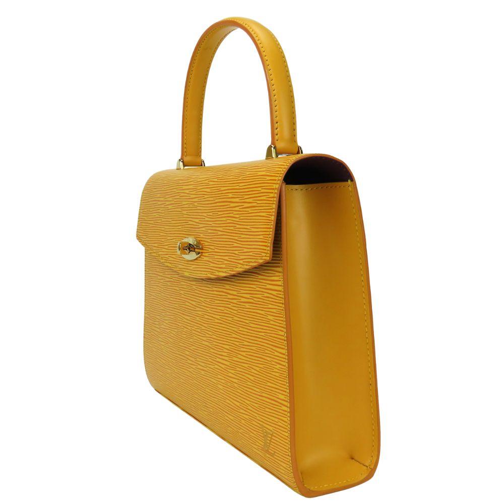Used LOUIS VUITTON Handbag Malselv M52379 Epi Leather Yellow Top Handle