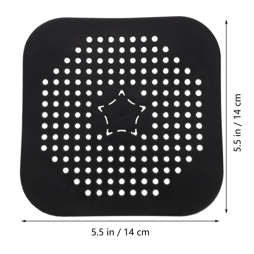 4Pcs Kitchen Floor Drain Silicone Strainer Square Sink Hair Catcher Non-Clogging Bathroom Floor Hair Catcher Cover Shower Drain