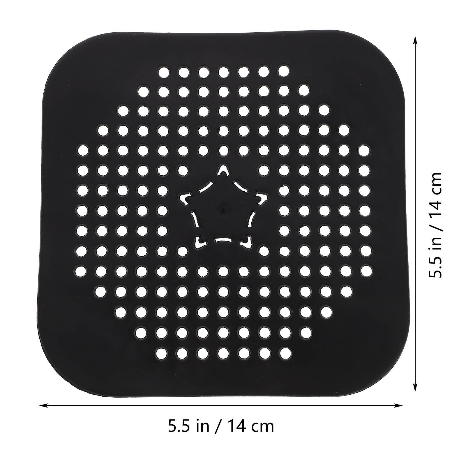 

4Pcs Kitchen Floor Drain Silicone Strainer Square Sink Hair Catcher Non-Clogging Bathroom Floor Hair Catcher Cover Shower Drain чёрный