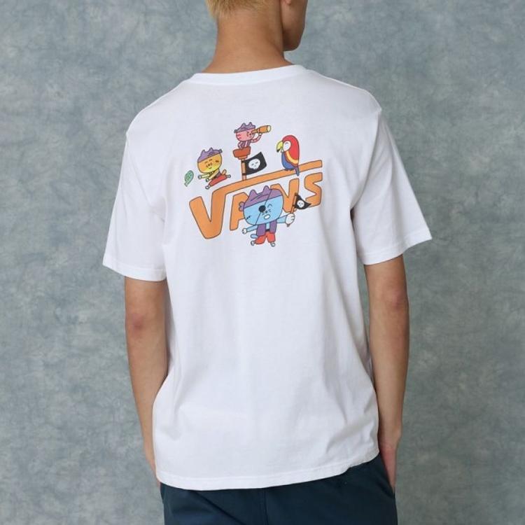 Vans Asian Artist Collaboration Series Graphic Print Short Sleeve T-Shirt Men Tops White VN0A4RASWHT