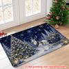 1pcs Christmas Welcome Doormat Winter Snow Scene Non-Slip Bathroom Kitchen Floor Mat Holiday Decor Rug